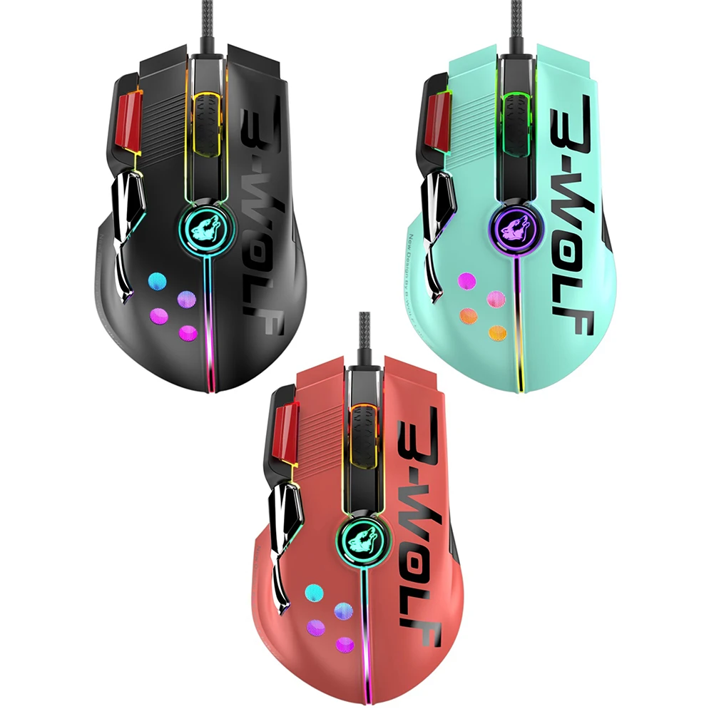 

M2 11 Buttons USB Wired Gaming Mouse 6 Gears 12000 DPI Adjustable RGB Backlight Macro Definition Mice for Gamers Office