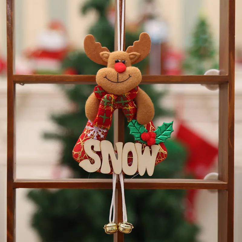 Рождественские Подвески с колокольчиком Санта-Клаус Снеговик Олень висячие