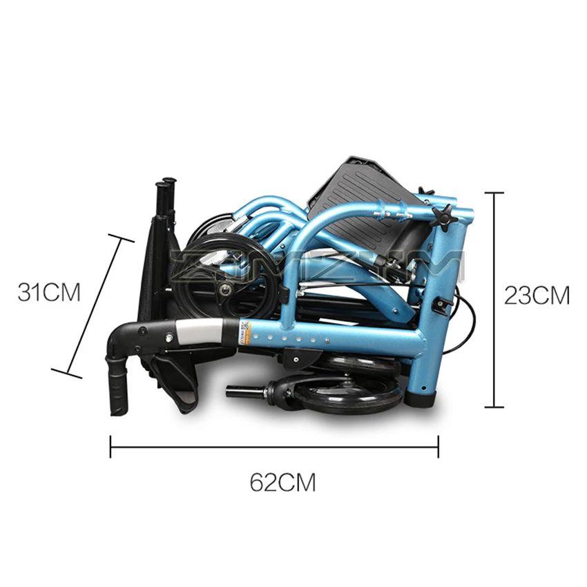 Lightweight Aluminum Rollator Walker With Brake Elderly Travel Folding Trolley Four-Wheel Shopping Cart Scooter Wheelchair | Спорт и