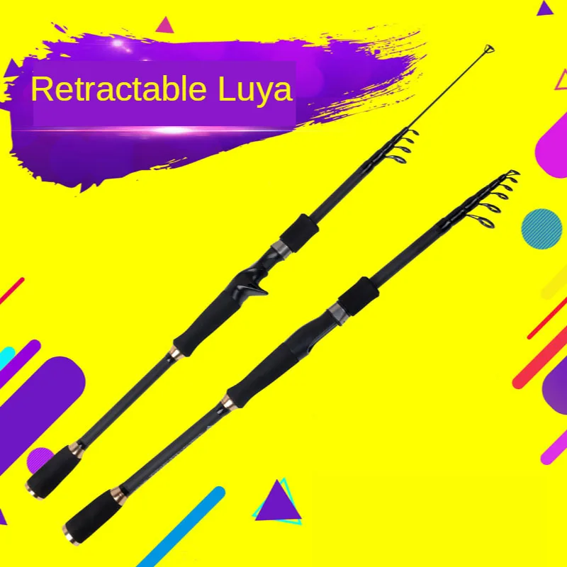 

2021 New Winter Telescopic Fishing Rod And Reel Portable 1.8m 2.1m 2.4m 2.7m 3.0m Lure Casting Carbon Fiber Fishing Rod Spinning