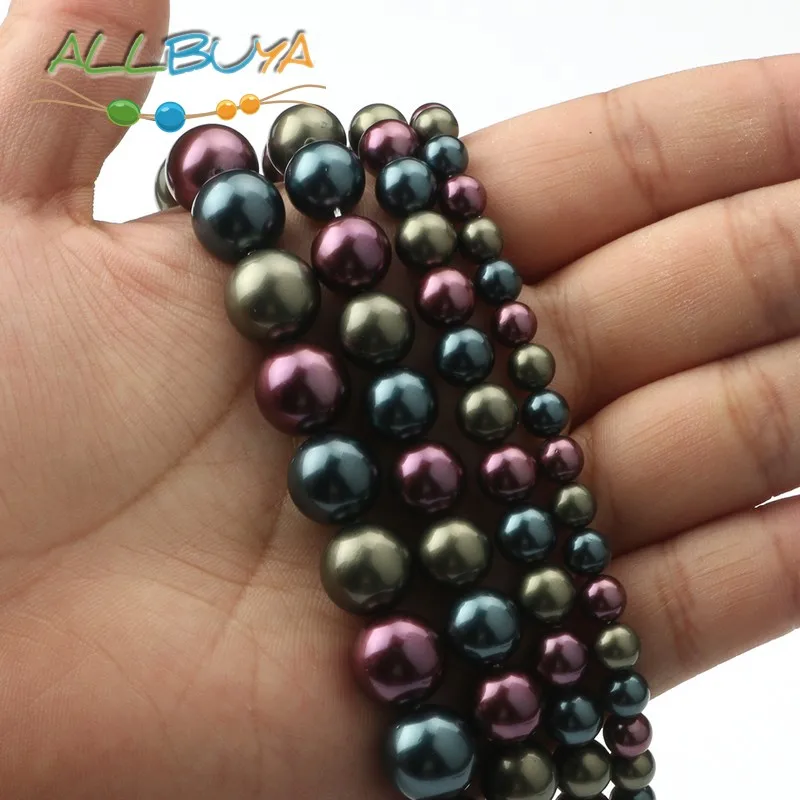 Бусины Из Натурального круглого жемчуга 4/8/10/12 мм 15 дюймов для самостоятельного