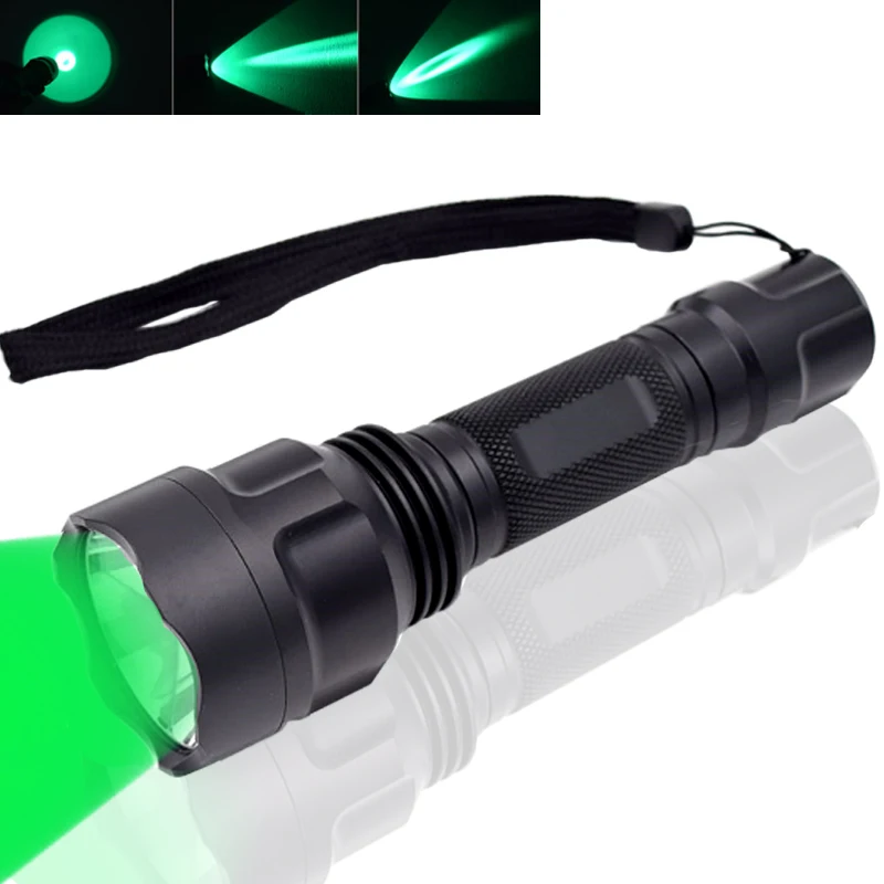Linterna LED verde/roja para caza, 1 modo