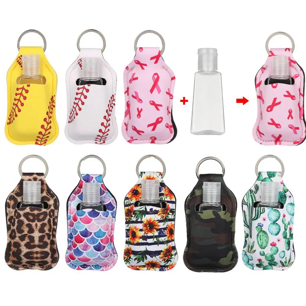 

Пустой портативный контейнер для дезинфицирующего средства для рук, 2 шт., 30 мл, с держателем для брелока, многоразовая силиконовая дорожная ...