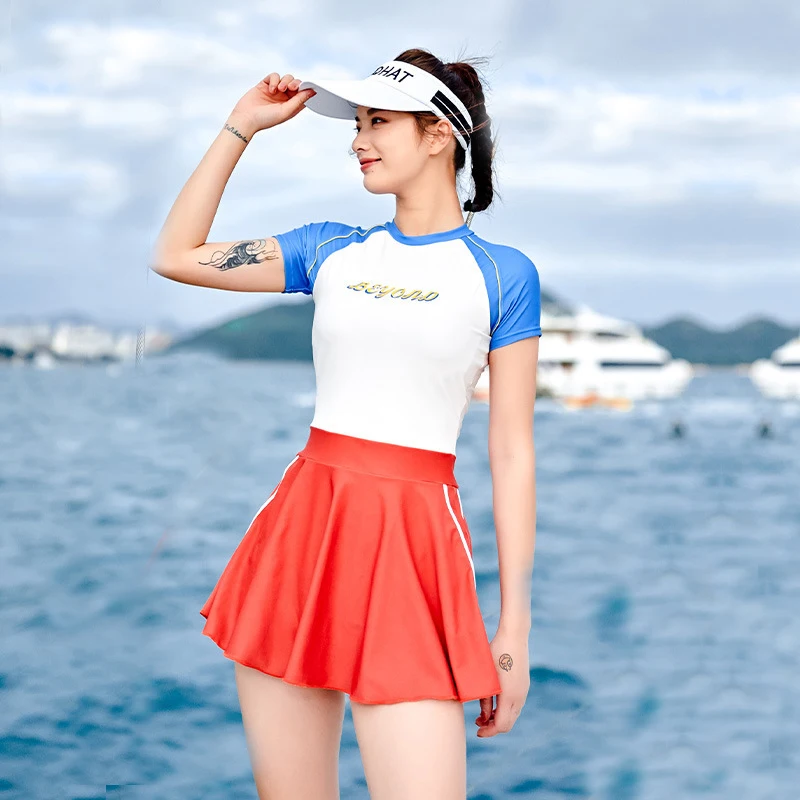 Женский купальник с коротким рукавом в Корейском стиле женский