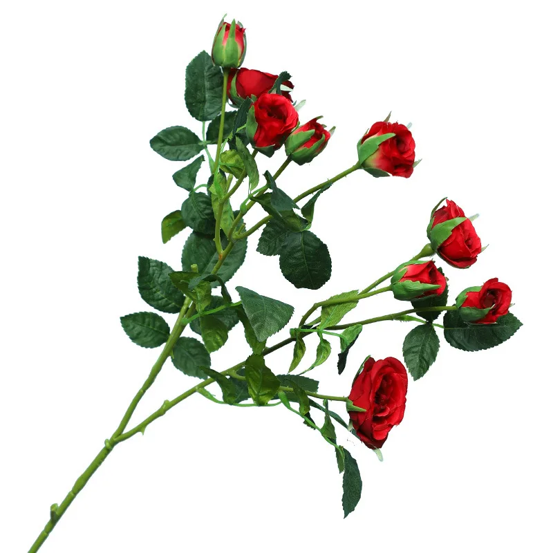 

Hotel Lobby Home Living Room Bonsai Decoration Artificial Flower Photography Props 9 Roses Artificial Flowers