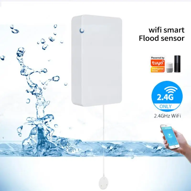 

Tuya Wifi 2.4GHz Water Leakage Alarm Independent Water Leak Sensor Detector Flood Alert Overflow Security Alarm Smart Home App