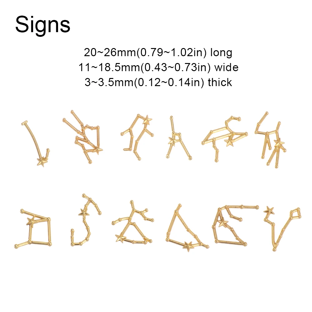 12 шт./компл. созвездий сплав ободок заполнения двенадцать браслет со знаком