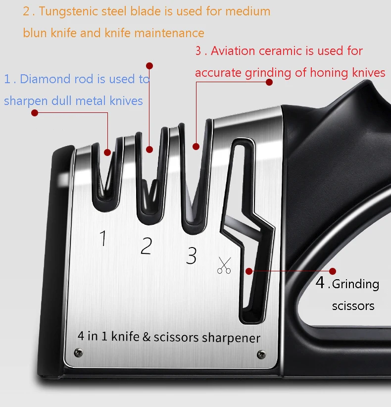 Профессиональная точилка для кухонных ножей точильный камень вольфрамовая Алмазная Керамическая ножницы