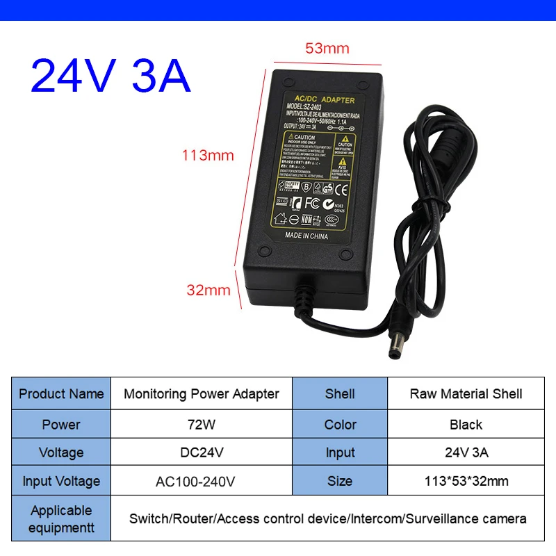 DC 24V Lighting Transformer 1A 2A 3A 5A Switching Power Supply AC100V-240V Adapter For CCTV LED Strip Light Tape Lamp | Освещение
