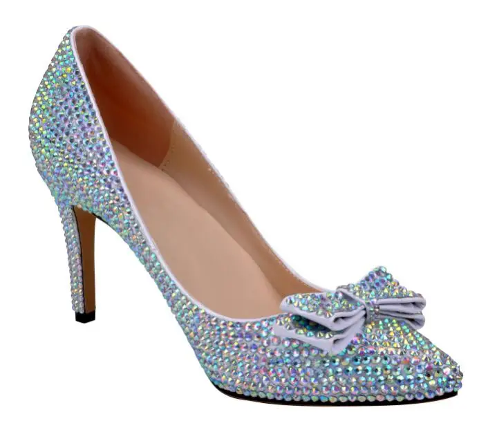 Свадебные туфли блестящая Великолепная Свадебная обувь для вечеринки женская на