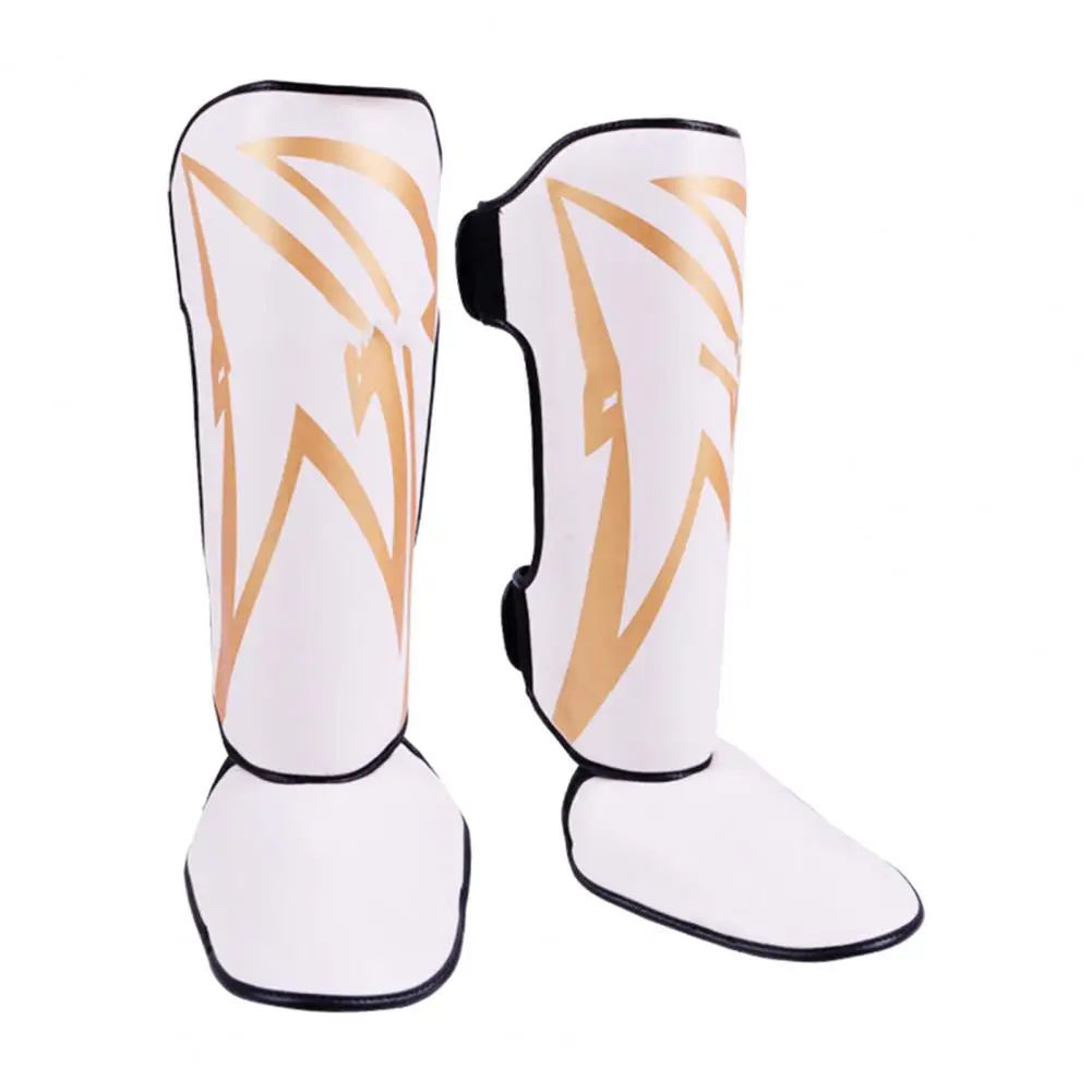 

1 Pair Taekwondo Shin Pad Thickened Impact Resistant Non-slip Karate Boxing Leg Guard with Foot Protector for Unisex