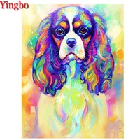 diy full squareround rhinestone diamond painting cavalier king charles spaniel dog pet 5d embroidery mosaic art