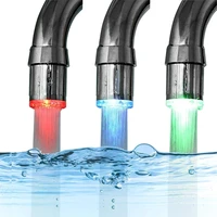 zhangji led luminous faucet tap nozzle rgb color light blinking temperature aerator water saving kitchen bathroom accessories