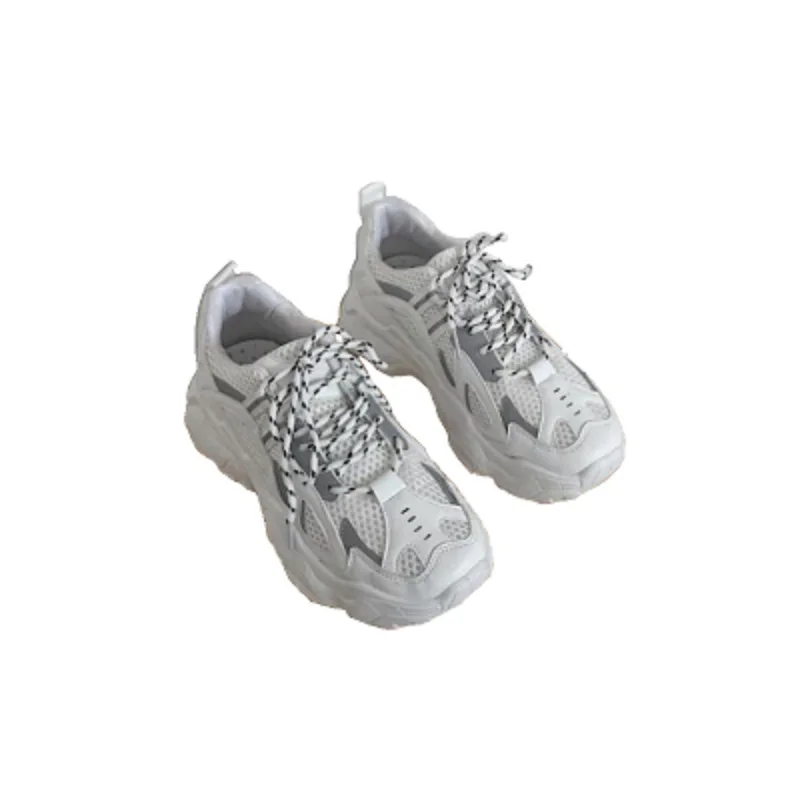

2020 new Korean version of running shoes female Harajuku style wild student belt thick bottom old shoes