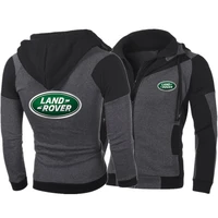 land rover car logo front rear standard 2021 new mens stitching jacket hooded man casual fashion men long sleeve sports jackets