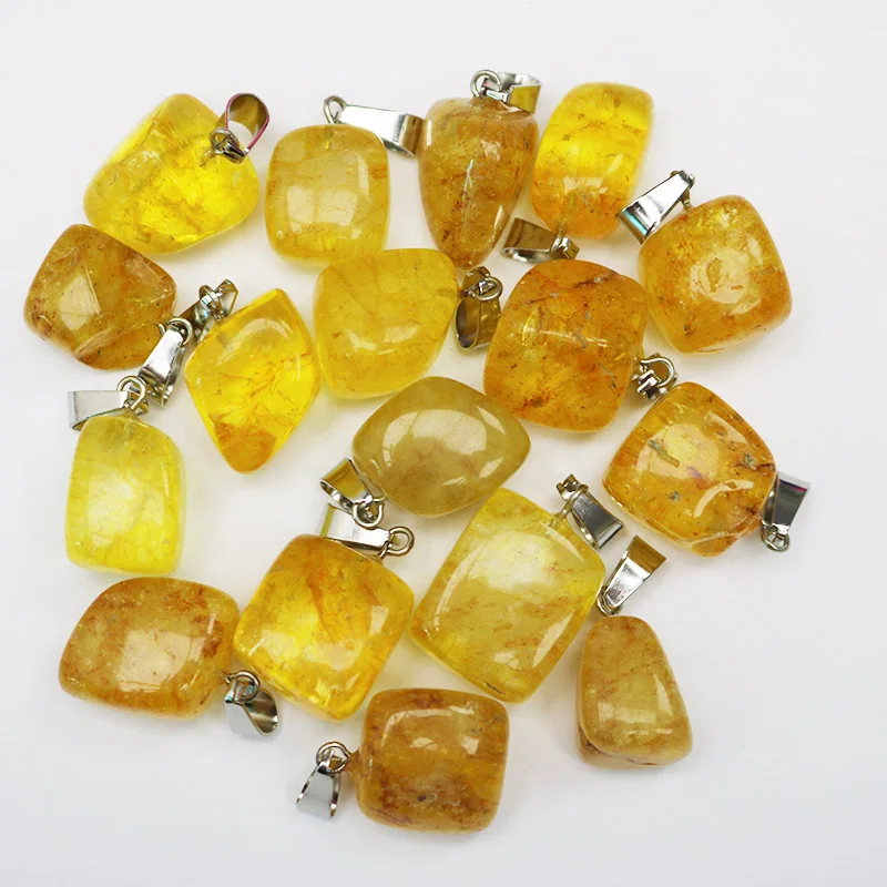 Yellow Quartz Натуральный Камень Неправильной Формы Подвески для ювелирных изделий macking смешанные амулеты трендовые аксессуары 50 шт./лот - Окраска металла: Yellow Quartz