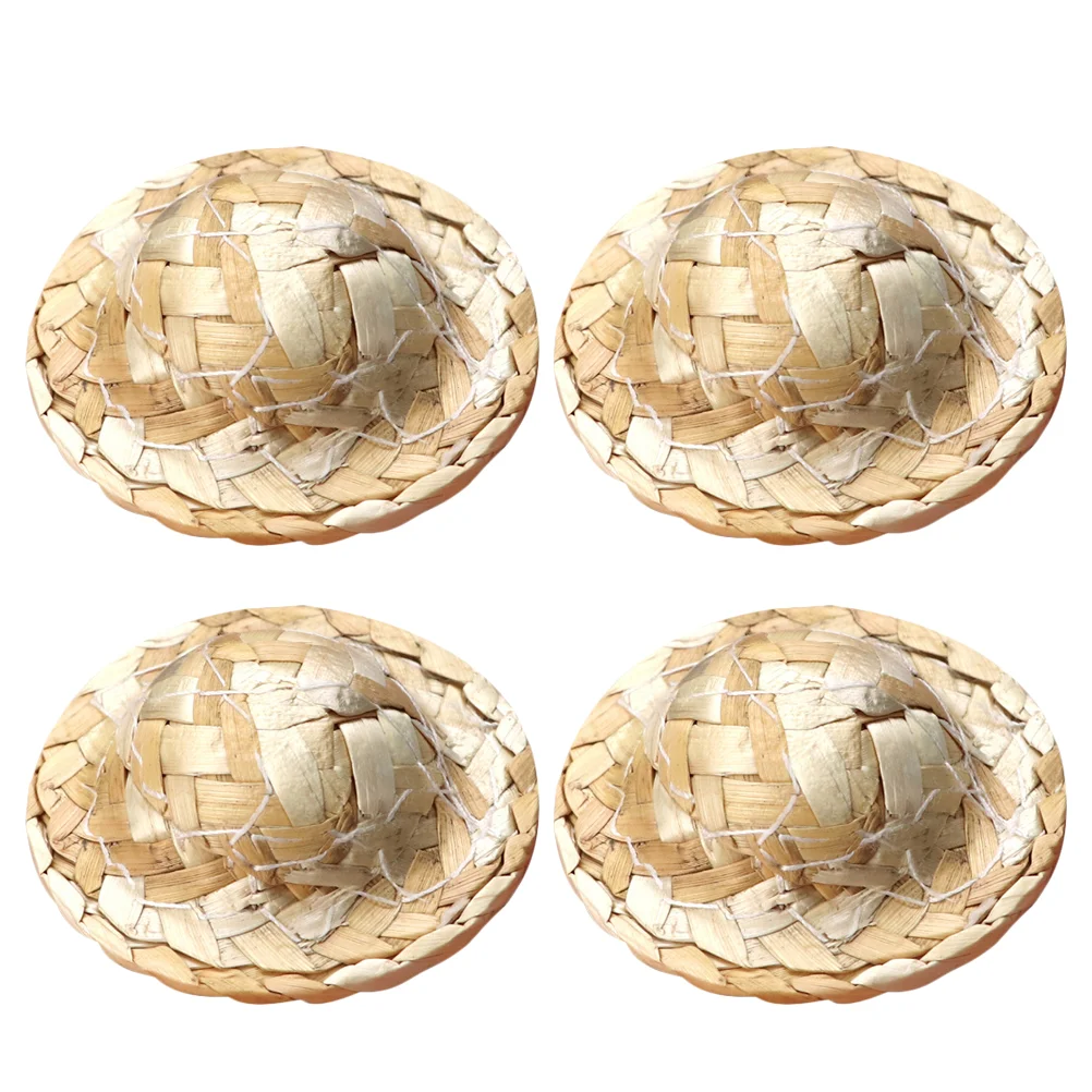 

4PCS Miniature Hat Model Mini House Ornament Micro Landscape Hat Adornment