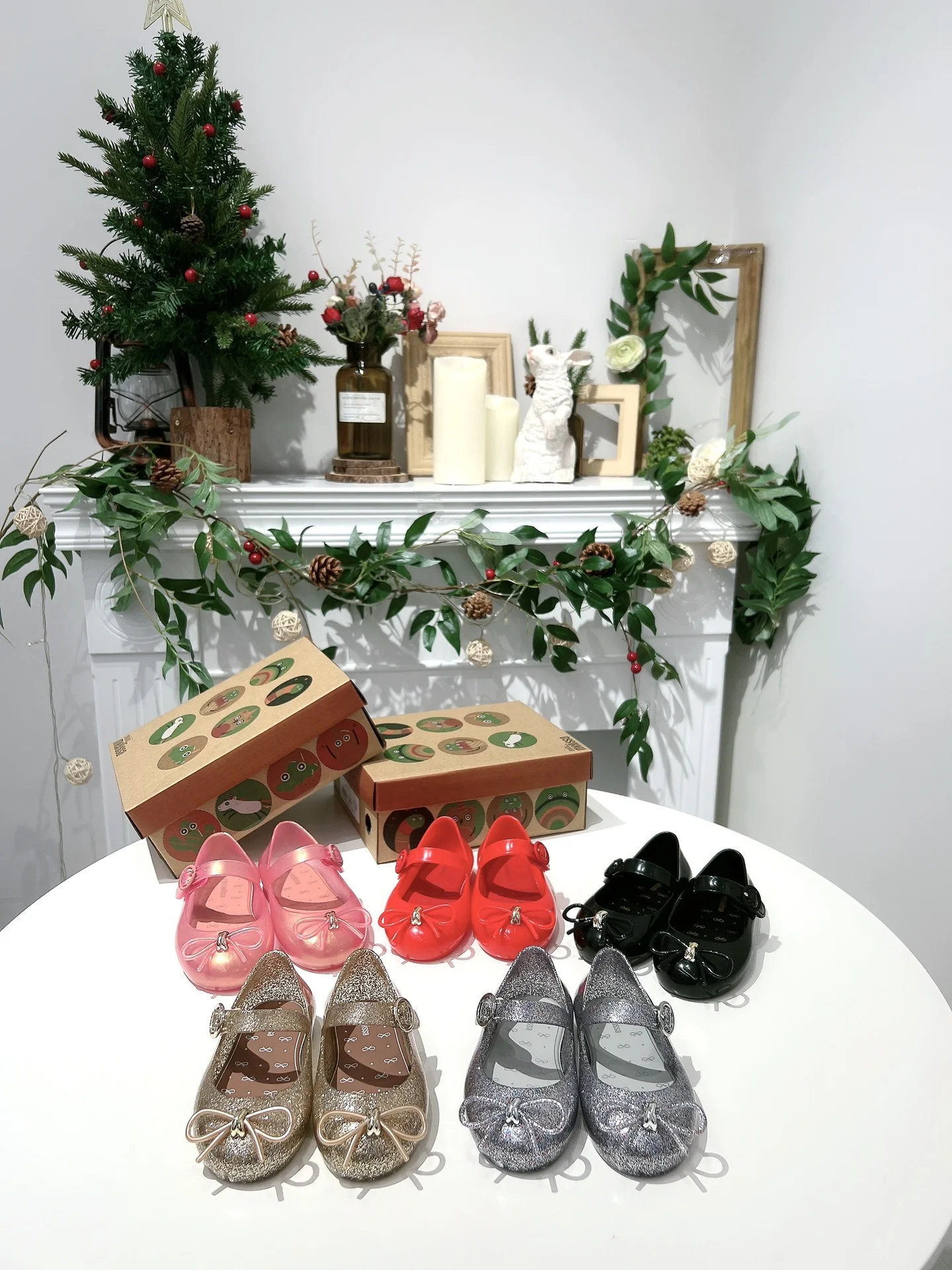

2022 Newest Melissa Children's Jelly Shoes Girls Big Red PVC Shoes Buckle Mary Jane Single Shoes Kids Small Bow Melissa Shoes