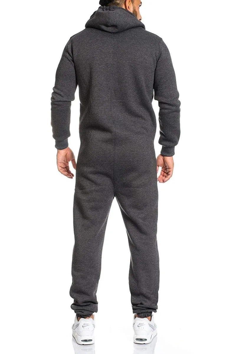 

Hot Sale 2021 New Fashion Hip-hop Men's Sports Suit Solid Color Zipper One-piece Hooded Men's Personality Men's Clothing