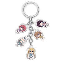 5pcsset anime collection key buckle blend s acrylic keychain comic figure transparent pendants key ring