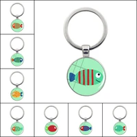 diy custom cartoon fish keychain cute ornamental fish key pendant fashion romantic marine life fish key ring gift for friends