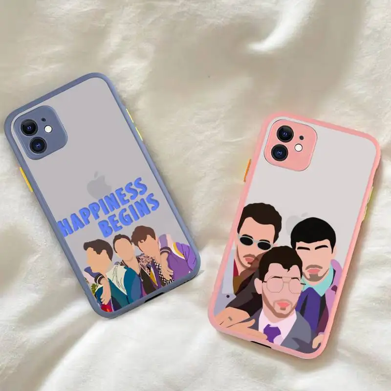 

Yinuoda Jonas Brothers Luxury Phone Case for iPhone X XR XS 7 8 Plus 11 12 pro MAX Translucent Matte Shockproof Case