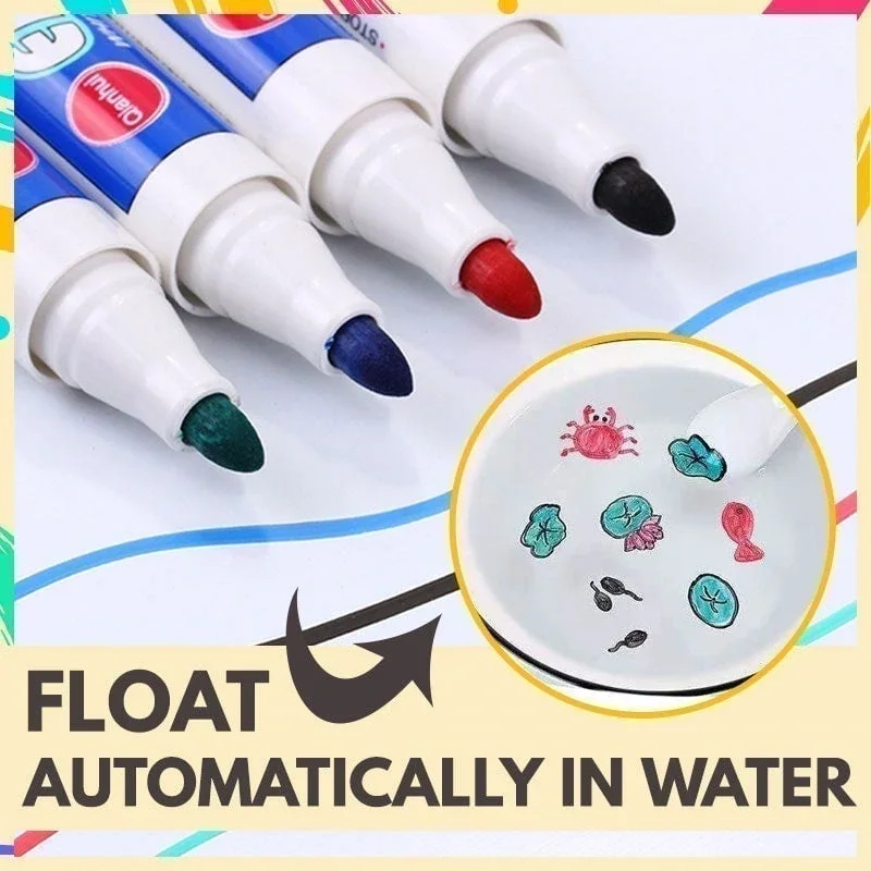 

4pcs Magical Water Painting Whiteboard Pen Erasable Color Marker Pen Water-based Dry Erase Blackboard Pen Education Toy For Kids