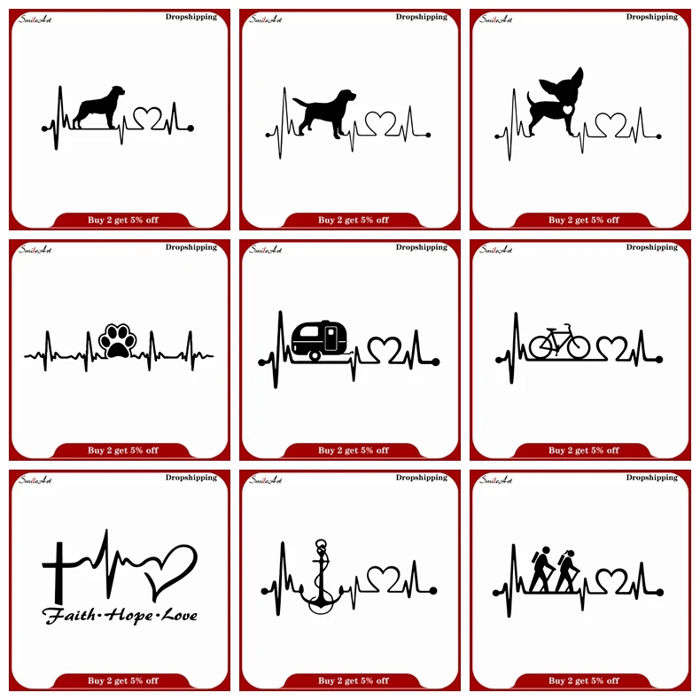 Drophiping ECG настенные наклейки Декор для дома декоративные водонепроницаемые