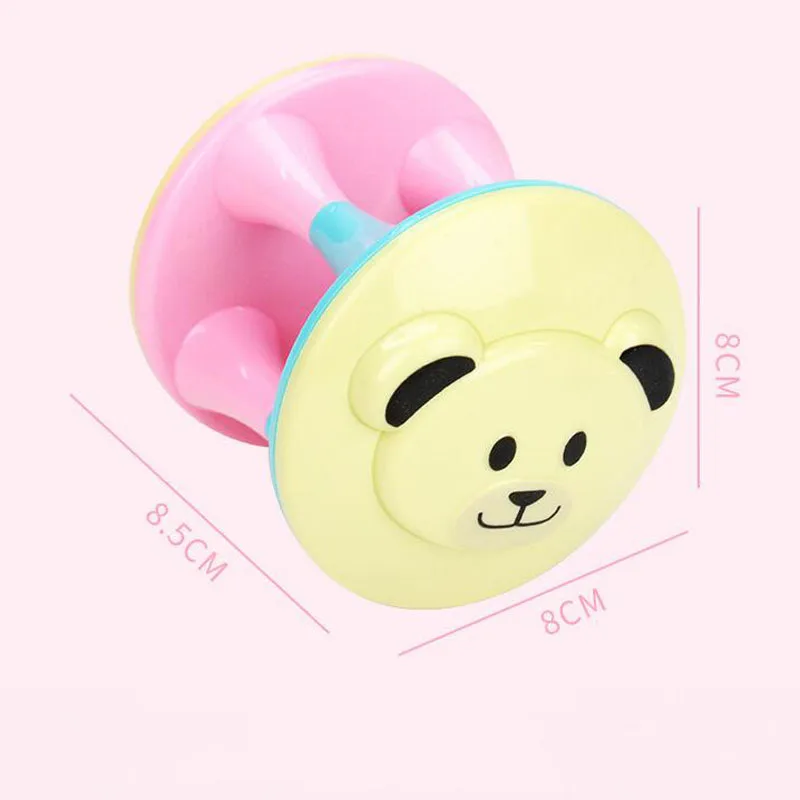 

2 PCS Kids Lovely Animal Cartoon Bear Plastic Music Hand Shake Bell Ring Kids Early Learning Educational Toys For Baby Boy Girl