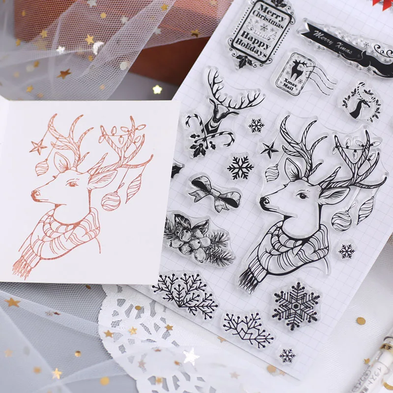 Прозрачная силиконовая печать рождественские карманные Хэллоуин прозрачные