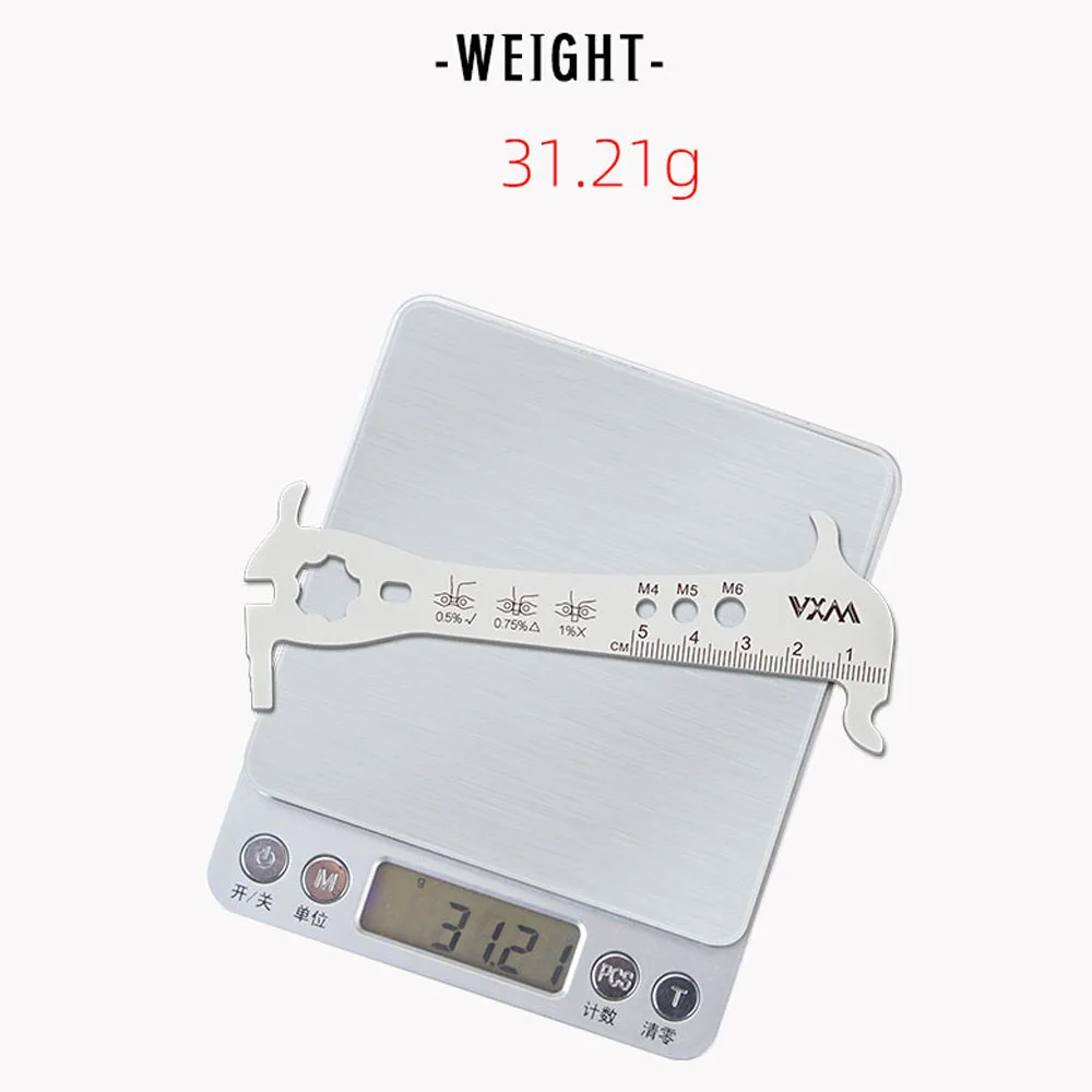 Инструмент для проверки износа цепи велосипеда VXM, совместимый с цепями Shimano, Sram, KMC и другими от 7 до 11 скоростей.