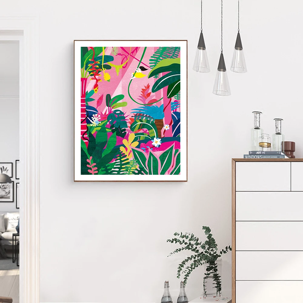 Настенная Картина на холсте с изображением ботанического сада кактуса джунглей