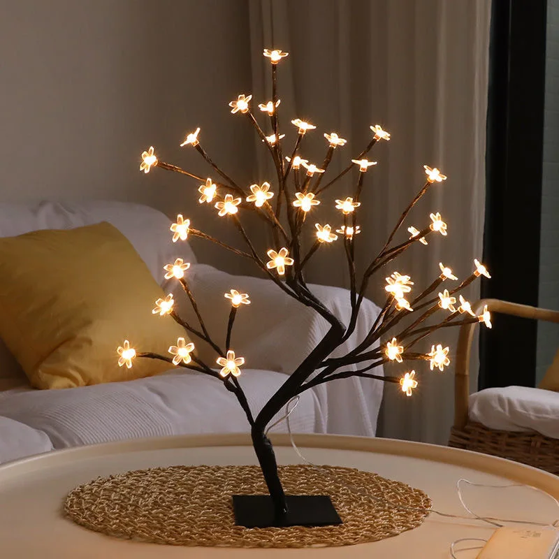 

Table Mood Tree Light DIY Adjustable Branche Artificial Tree Bedside Lamp Decoration for Gift Home Wedding Festival Holiday
