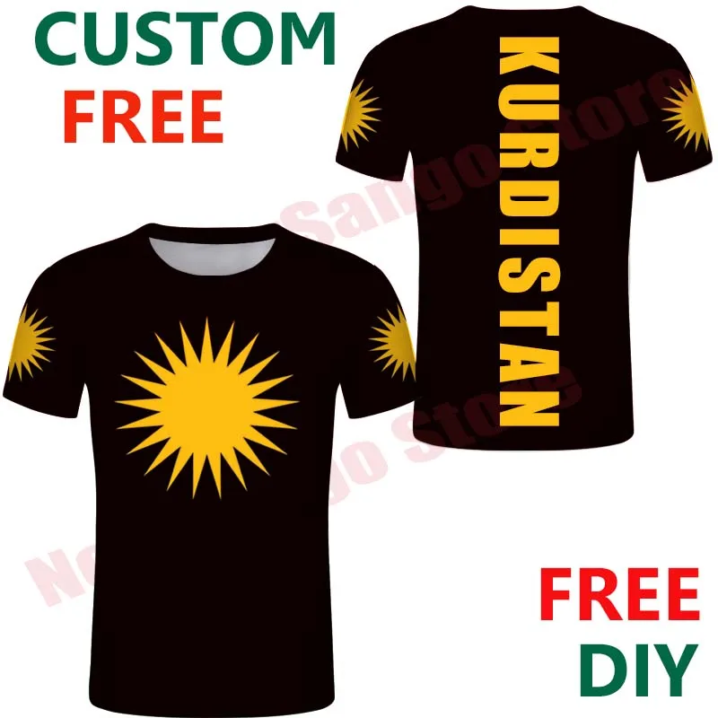 Футболка Kurdistan Nation Kurd с принтом курдского флага креативная Однотонная футболка