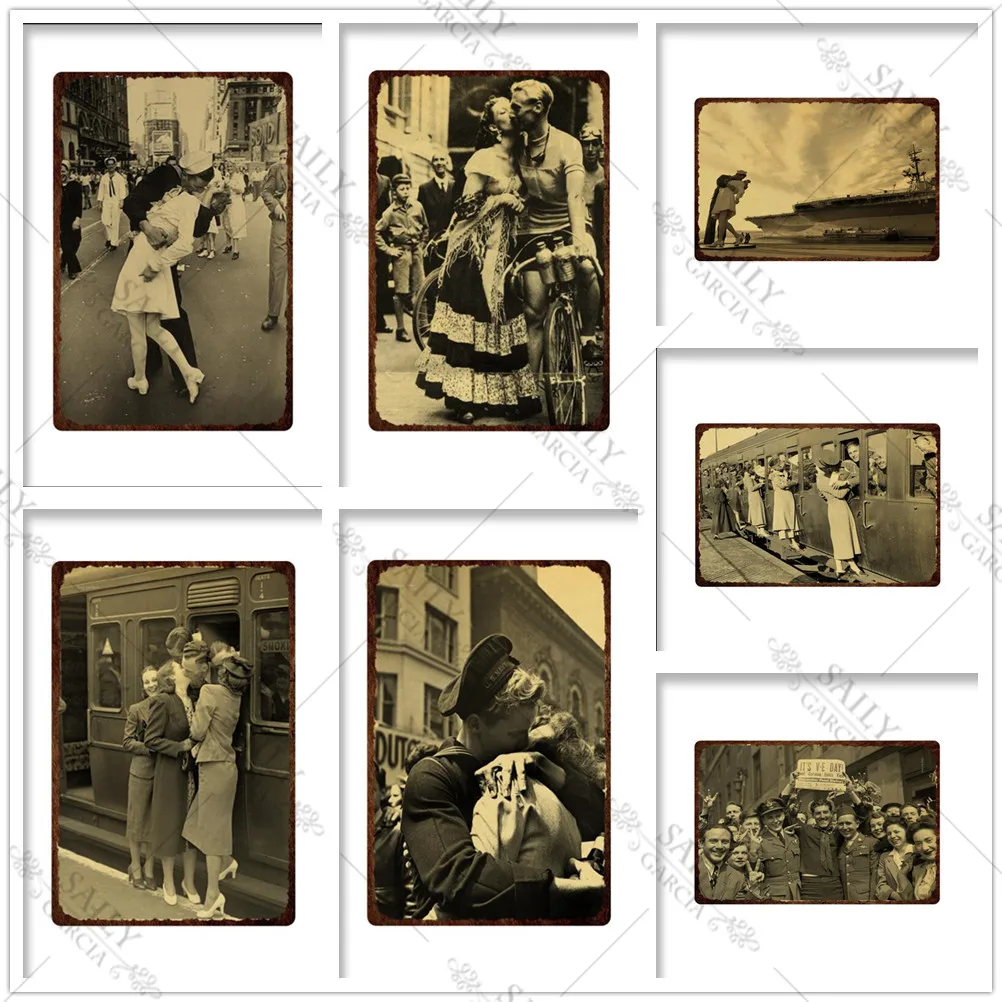 

Vintage Old Photo Print Metal Tin Sign World War Ii Victory Metal Posters Bedroom Decoration Metal Wall Art Tin Plates Plaques