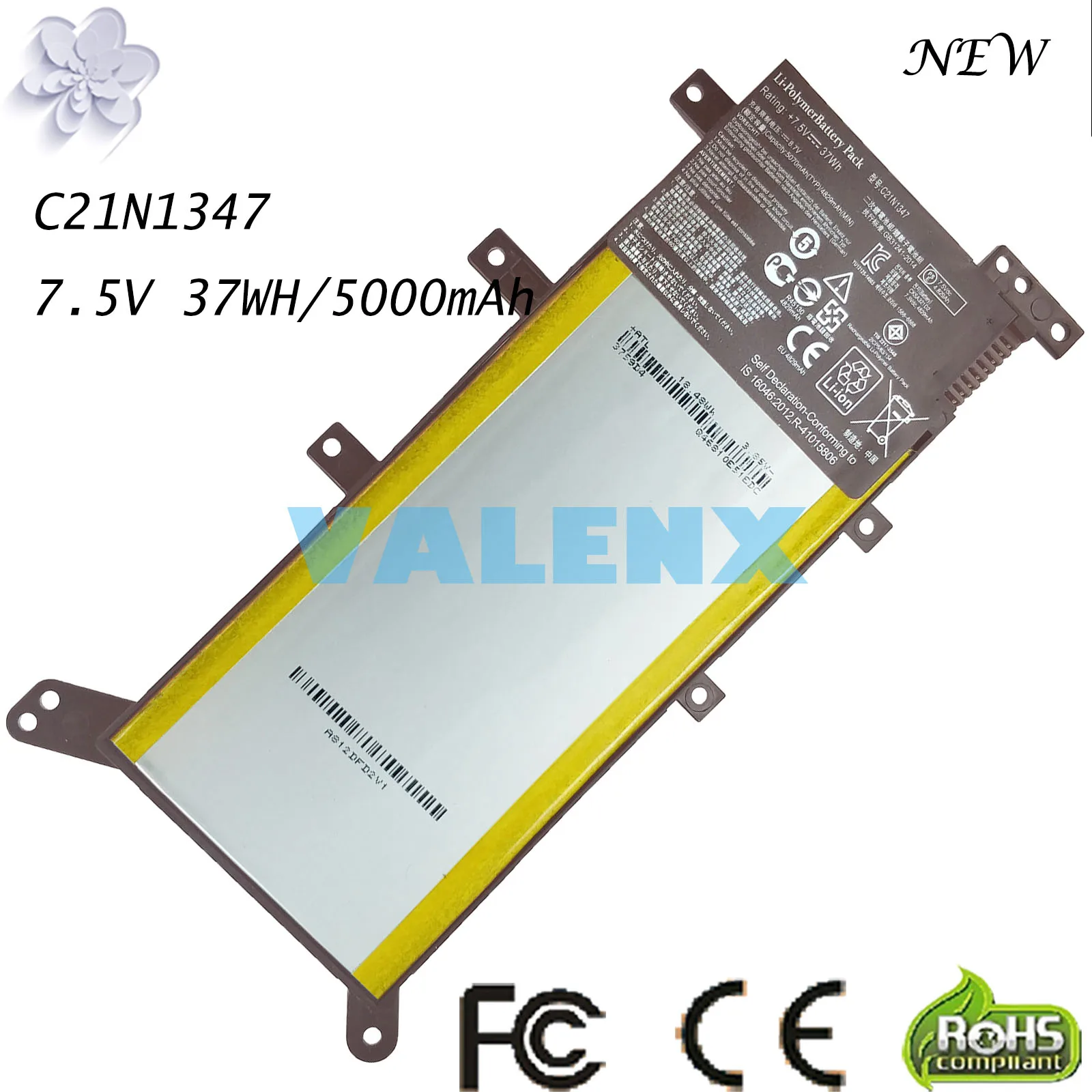 37Wh 7 5 V C21N1347 Аккумулятор для ноутбука Asus x554l X555 X555L X555LD X555LF X555LP X555LI X555LA X555LB X555LN