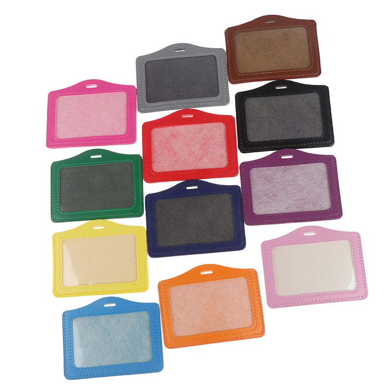 Hot sale 1Pc PU Card Case Holder multicolour Portable String Fashion ID Identity Badge |