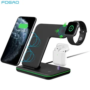 15w 3 in 1 wireless charger stand for iphone 13 12 11 xs xr x 8 fast charging dock station for apple watch s 6 5 4 3 airpods pro free global shipping