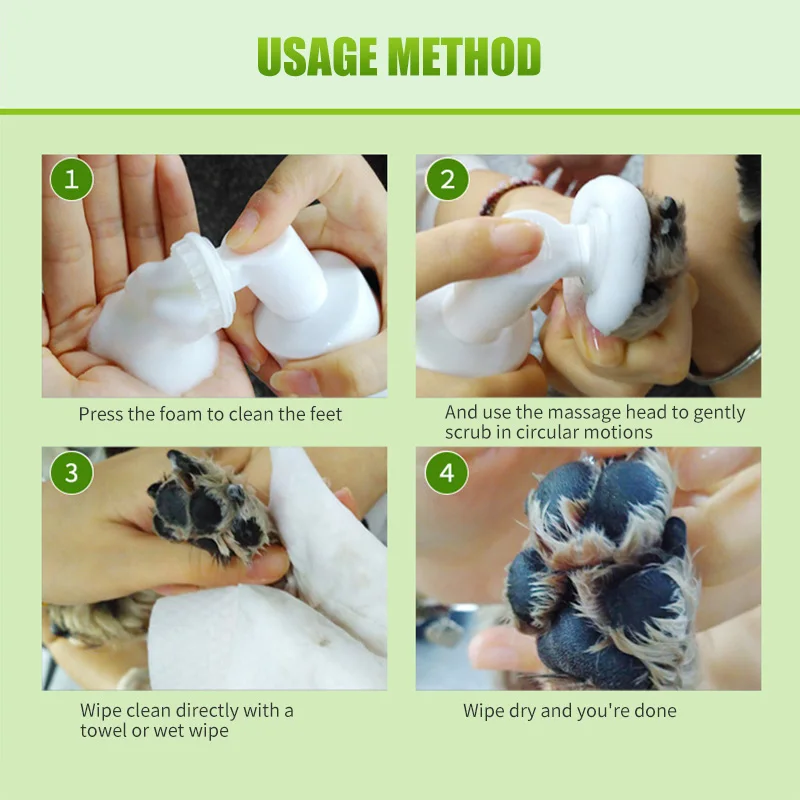 300 мл приспособление для очистки лап собак пена с мягкой щеткой расчески
