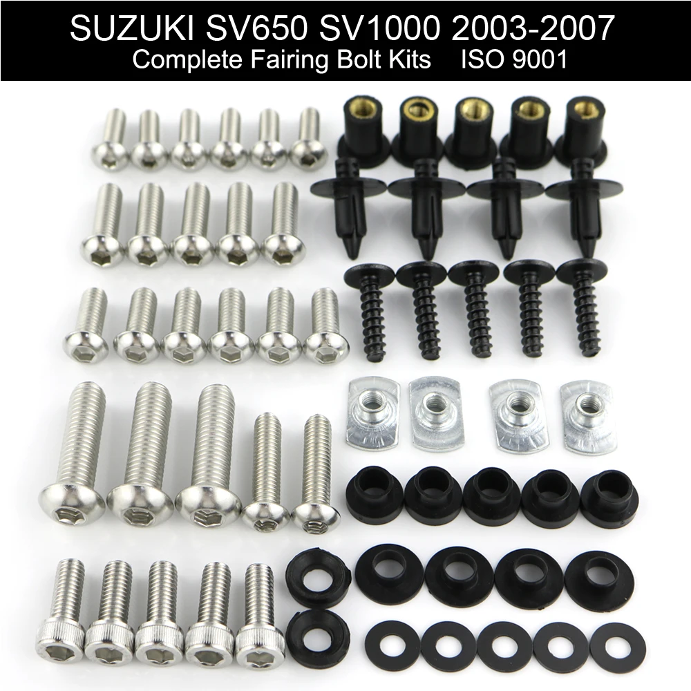 Подходит для Suzuki SV650 SV1000 2003-2005 2006 2007 мотоцикл полный комплект обтекателей болтов