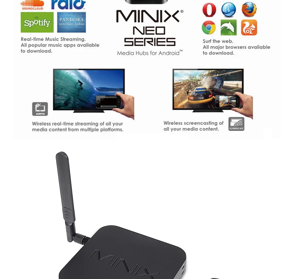 MINIX NEO U9-H Android 7,1 tv Amlogic S912-H Восьмиядерный Smart tv Box 2 ГБ DDR3 16 ГБ+ NEO A3 Voice Air mouse 4K HDR wifi телеприставка