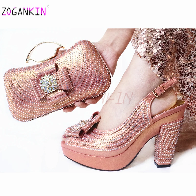 2020 г. Пикантный комплект из обуви и сумки в африканском стиле итальянские