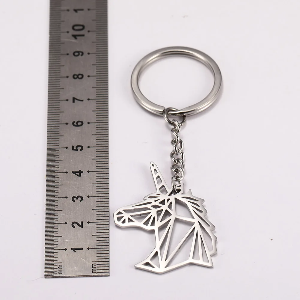 Кольцо в форме ключа с единорогом из нержавеющей стали брелок вырезами для