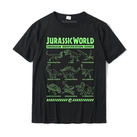 jurassic world two dino green id chart graphic t shirt t shirts tops shirts slim fit cotton personalized normal men
