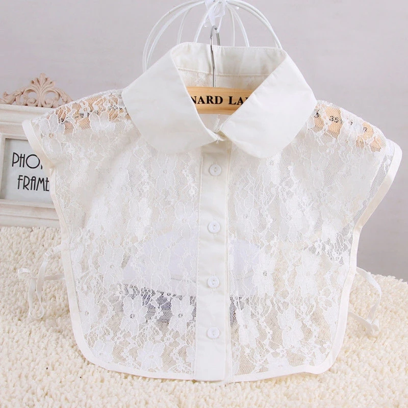 Женское однотонное кружевное ожерелье-чокер со съемным отворотом | Аксессуары