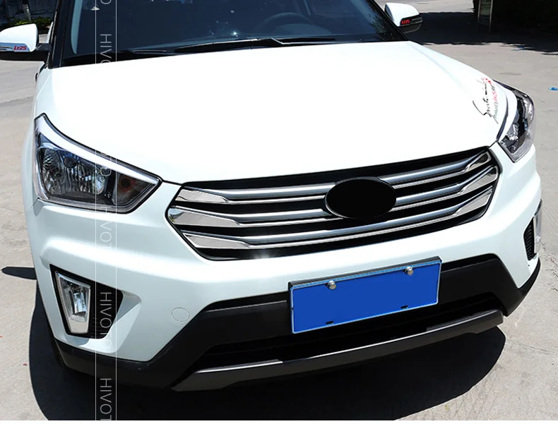 Для hyundai Creta ix25- Хромированная передняя Центральная сетка решетка гриль крышка отделка Литье защита украшения из нержавеющей стали