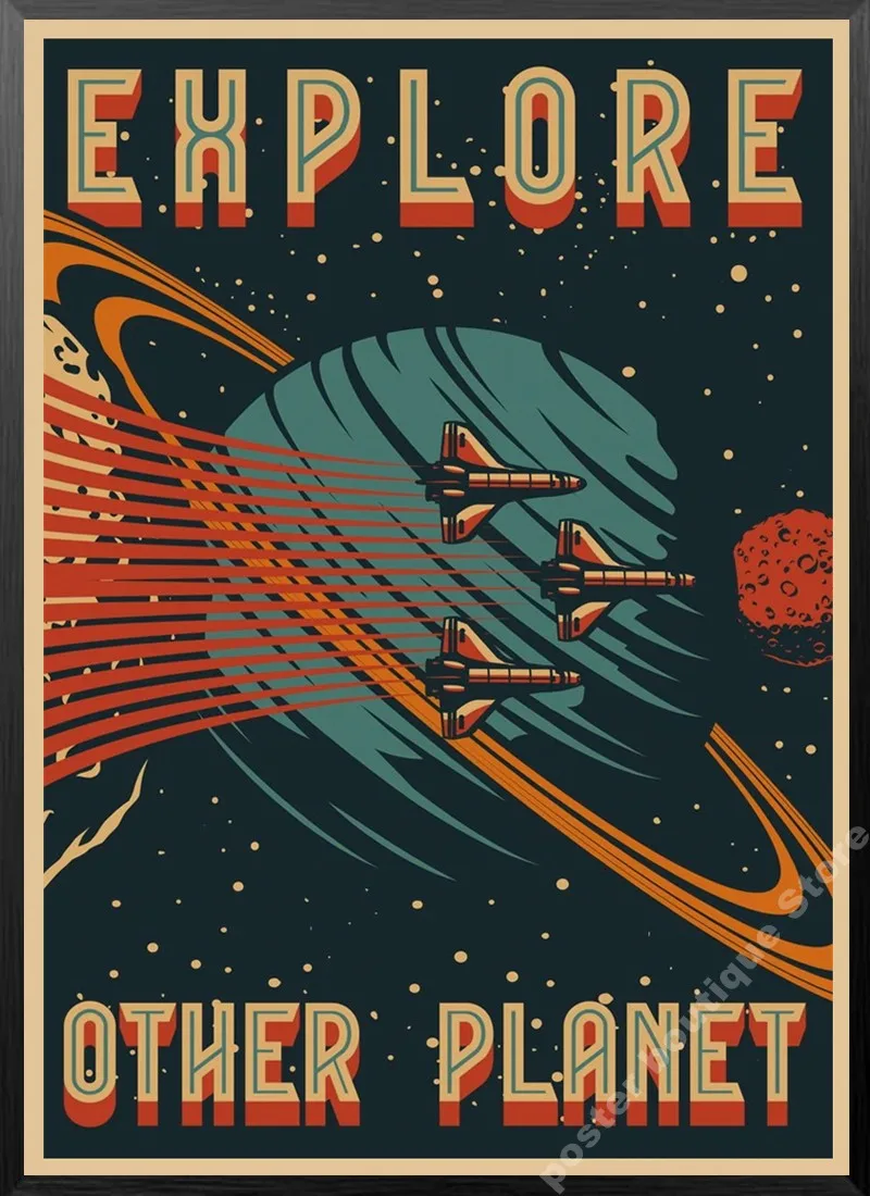 Космическая разведка наклейка для дома искусство картина кафе бара - купить по