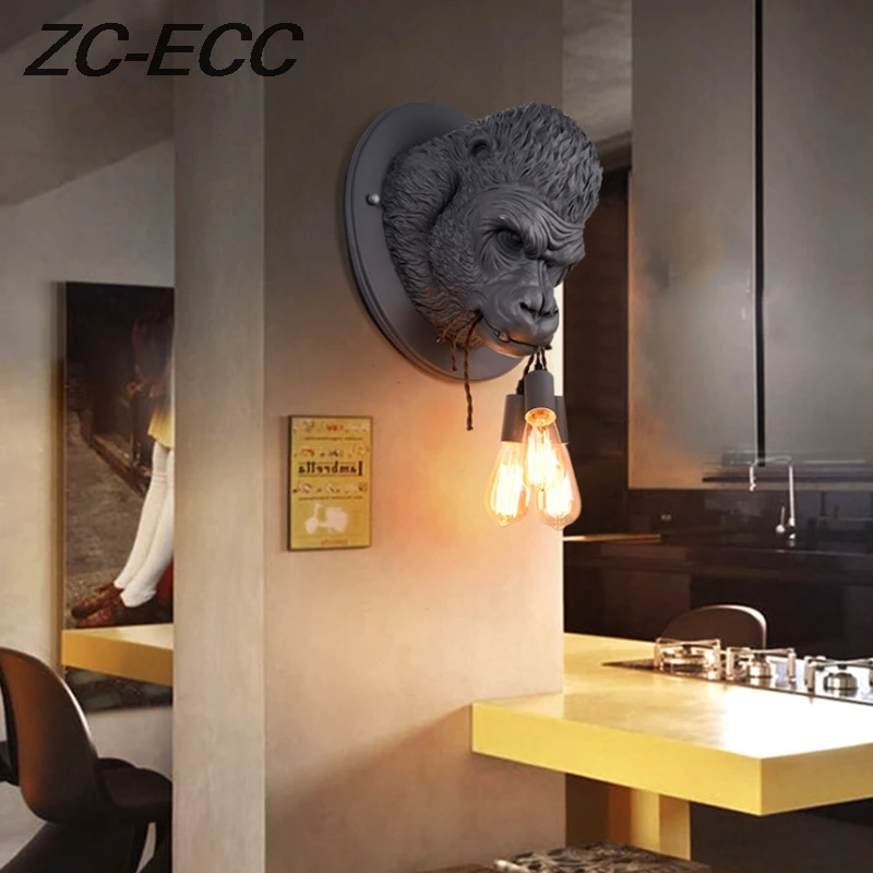 Настенный светильник ZC-ECC Φ для бара ресторана офиса полимерные винтажные бра