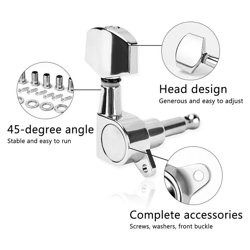 6 шт. колышки для настройки струн гитары хромированные тюнеры головки