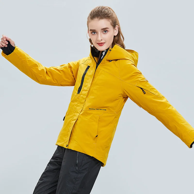 Женский новый теплый лыжный костюм для сноуборда Однотонный женский уличный